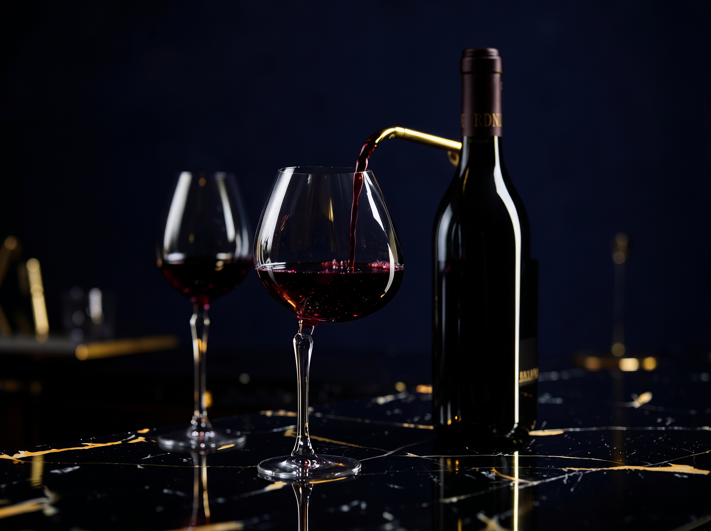 Izbrano vino in kristalni kozarci